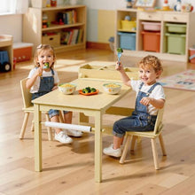 Kids Art Table and Chair Set with Storage Cabinet