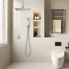 12" Square Ceiling Mount Rainfall Shower System – (Brushed Nickel)