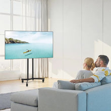 32-65" Rolling TV Stand, Height Adjustable Portable with Wheels for Home & Office (Double Bracket) No Tray
