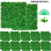 10"x10" Artificial Boxwood Panel for Decor Privacy Fence Indoor Outdoor Garden Backyard (24 pcs)