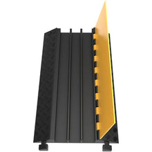 2 x 2.3 inch 3 Channel Rubber Cable Guard Durable Cord Protection Ramp for Driveways