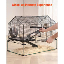 29.5"x17.3"x24" 360° Hamster Cage – Ventilated Habitat with Water Bottle