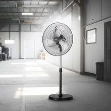18-Inch Industrial Pedestal Fan - 90° Oscillating 3-Speed Adjustable Standing Fan (Black)