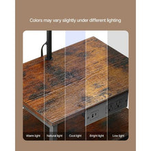 Floor Lamp End Table with Drawers & Charging