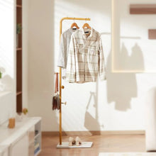 Modern Freestanding Coat Rack with Quartz Stone Base 3 Round Hooks Coat Tree for Entryway & Living Room