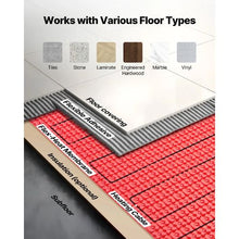 60 Sq.ft Electric Floor Heating Mat with Smart Thermostat & Decoupling Membrane 120V Radiant Floor System for Tile Stone & Vinyl