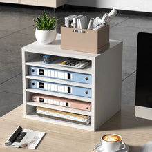 13.9" x 12" x 13" Literature Organizer 5-Compartment Office Mailbox with Adjustable Shelves for Office Home Classroom Mailrooms (White)