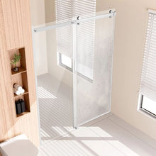 Frameless Sliding Shower Door 58-59 W x 75 H in 5/16 in (8mm) Clear Tempered Glass NANO Stainproof Stainless Steel Chrome