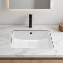 18.5" x 13.19" Rectangular Undermount Bathroom Sink White Ceramic Basin with Overflow