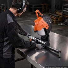 16-Inch Metal Chop Saw 3000W Motor ±45° Adjustable Angle Dry Cutting Blade Guard & Scale Ruler