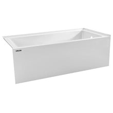 60" x 30" Contemporary Alcove Acrylic Bathtub Soaking Tub with Right Hand Drain Overflow Hole Integral Flange (White)