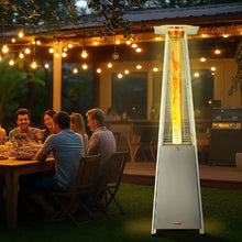 48,000 BTU Pyramid Propane Patio Heater Quartz Glass Tube Outdoor Flame Heater (Silver)