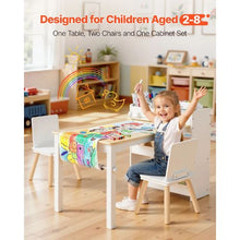 Kids Art Table & Chair Set with Storage (White)