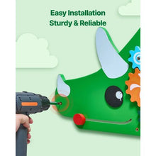 Dinosaur Activity Wall Panel 11 Montessori Sensory Toys for Kids 3-12 Ideal for Toddler Playroom or Classroom