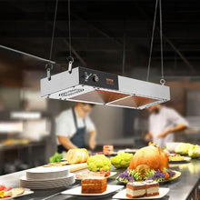 Commercial French Fry Warmer 750W Overhead Strip Heating Lamp with Stainless Steel Dump Station for Kitchens & Buffets