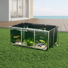 270-Gal PVC Koi Fish Pond with Viewing Panel Stainless Steel Frame & Drain Valve
