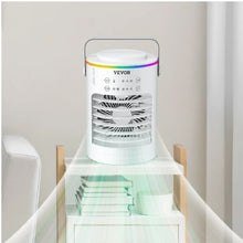 Portable Evaporative Air Cooler 4-in-1 Mini Air Conditioner 3-Speed 600ml Water Tank Smart Timer 7-Color Light Desk AC Fan