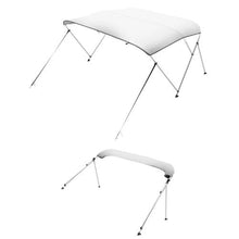 4 Bow Boat Bimini Top – 600D Waterproof Polyester Canopy Aluminum Frame Waterproof Sun Shade with Storage Bag 96 L x 79-84 W x 54 H (Pacific Blue)