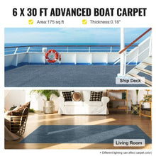 6 x 29.5' Ft Gray Marine Carpet Indoor and Outdoor Rugs for Patio Deck Anti-Slide TPR Water-Proof Back Outdoor Marine Carpeting Outdoor Carpet