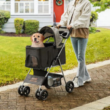 4 Wheels Dog Stroller With 35lbs Detachable Carrier DTC-804F