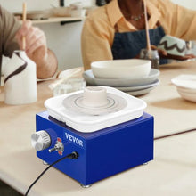 Mini Pottery Wheel 2.6"/3.9" Turntables 0-300 RPM 30W Electric Wheel 17 Accessories (Blue)