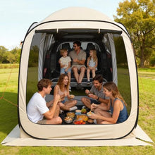 6 x 6 ft SUV Tailgate Pop-Up Screen Tent 4–6 Person Screened Canopy with Netting Sides & Carry Bag – (Beige)