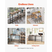 Sturdy Metal Frame High Top Pub Table – 39"x16"x35.5" – Rustic Brown & Black – Easy to Assemble Bar Height Cocktail Counter for Living Room & Parties