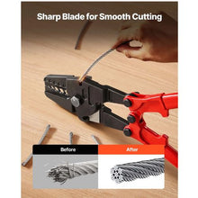 24" Hand Swager Cable Crimper & Wire Rope Cutter 1/16"–3/16" Aluminum & Copper Sleeves