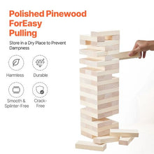 60-Block Giant Tumbling Timber Toy, Wooden Stacking Game with Storage Crate & Scoreboard, Indoor/Outdoor Fun