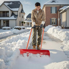 37.8 In Portable Snow Shovel with Wheels – Bi-Directional Blade & 90° Adjustable Handle
