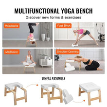 Yoga Headstand Bench – 300lbs Capacity Inversion Chair with Wood Frame & PU Pad for Balance Training Fatigue Relief (White)