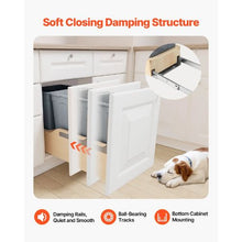 Wood Pullout Trash Can 35 QT x2 with Soft Close Sliding System & Door Kit