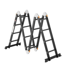 7-In-1 Folding Ladder 15.5 FT Extension Ladder A-Frame 4-Step Telescoping Ladder with Scaffolding Plank 330 LB Capacity