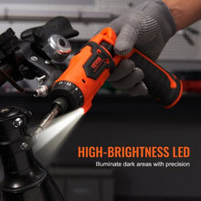 4 V Cordless Screwdriver ith 11 Accessory Kit and Charging Cable LED Light for Home Repair