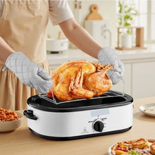 18QT Electric Roaster Oven 150–450°F Adjustable Temperature Self-Basting Lid Removable Pan & Rack