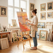 H-Frame Studio Easel 35.43-Inch Canvas Beech Wood Adjustable Height & Angle Storage Box & Trays