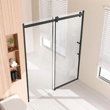 Frameless Shower Door 58-59 W x 75 H in Sliding Glass Matte Black Hardware
