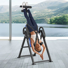 Heavy Duty Inversion Table – 300lbs Capacity Back Stretcher with Headrest Ankle Lock Adjustable Protective Belt (Blue/Black)