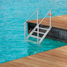 4-Step Dock Ladder Adjustable 30''-38'' Height 500 lbs Capacity Aluminum Dual Handrails