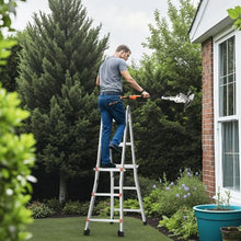 11 FT Telescoping A-Frame Ladder Compact Aluminum Extension Ladder 330 LB Capacity