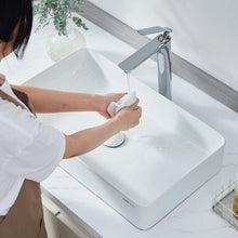 24" Rectangular Vessel Sink White Ceramic Above Counter Bathroom Basin
