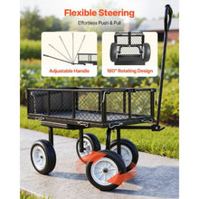 500 LBS Garden Cart with Seat Rolling Steel Garden Stool with Wheels Tool Tray & Adjustable Handle