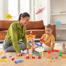 230-Piece Marble Run Set with Motorized Elevator 15 Plastic Marbles STEM Race Track Toy for Kids 3+