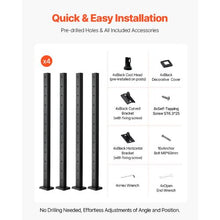 42" Stainless Steel Cable Rail Posts Black Finish with Brackets (4-Pack)