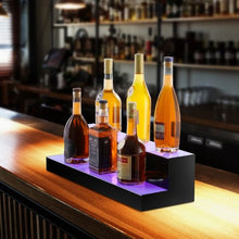 24 Inch LED Lighted Liquor Bottle Display  2 Tiers With RF Remote & App Control