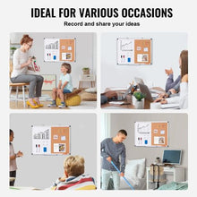 24" x 18" Whiteboard & Cork Board Combo with Aluminum Frame – 2-in-1  for School Office