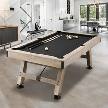 7ft Billiards Pool Table – Wood Finish Black Cloth for Family Game Room Kids Adults
