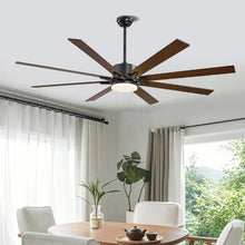 72" Ceiling Fan with Light 6-Speed Remote Dimmable 3-Color Reversible Motor (Black)