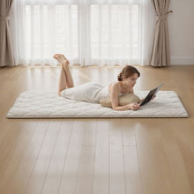 80 x 39 x 2.5 In Twin Size Japanese Tatami Mat Foldable 9-Layer Futon Mattress with Storage Bag (White)