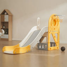 Toddler Slide with Climbing Ladder and Basketball Hoop for Kids